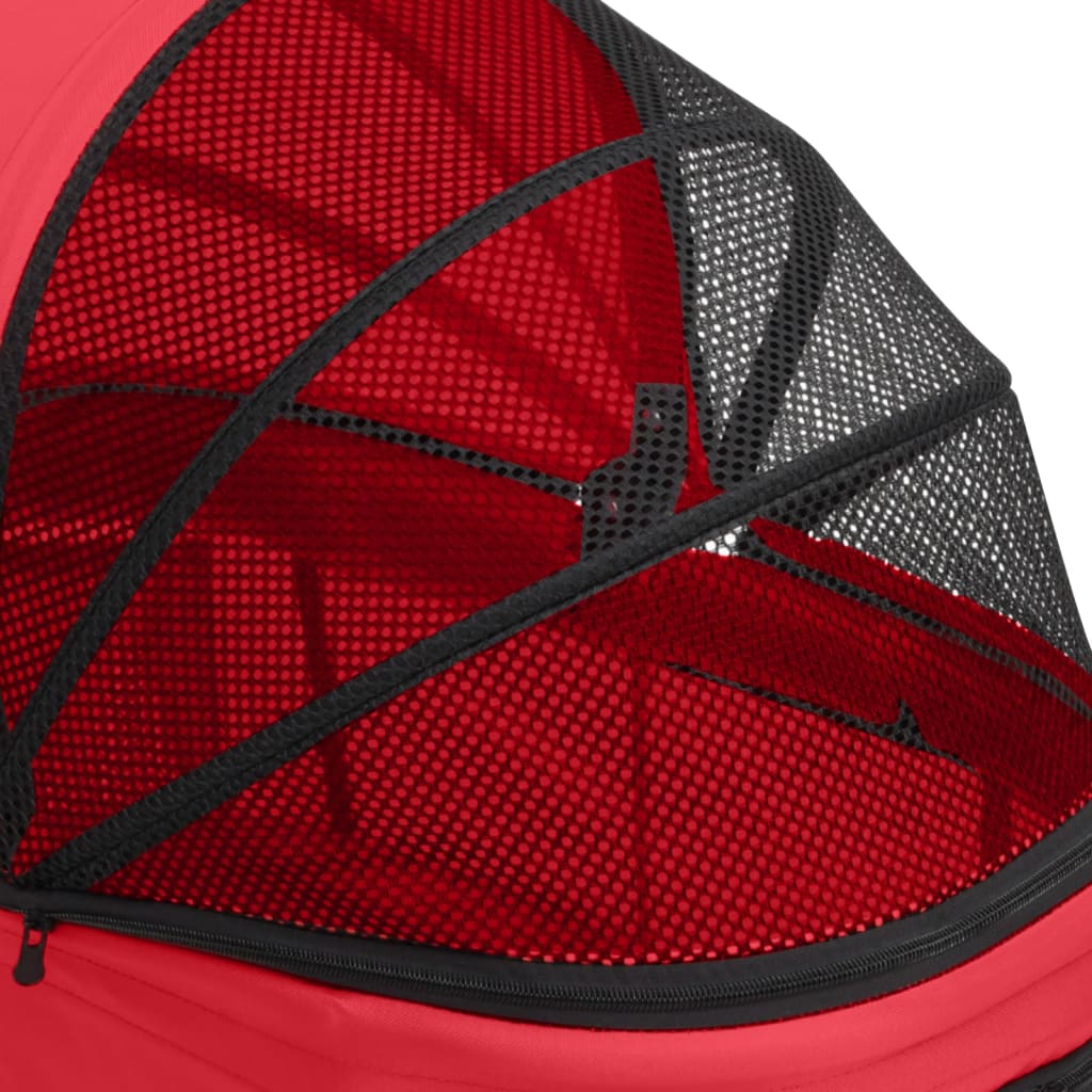 vidaXL Poussette pour chien pliante à 2 niveaux Rouge 83x48x97 cm