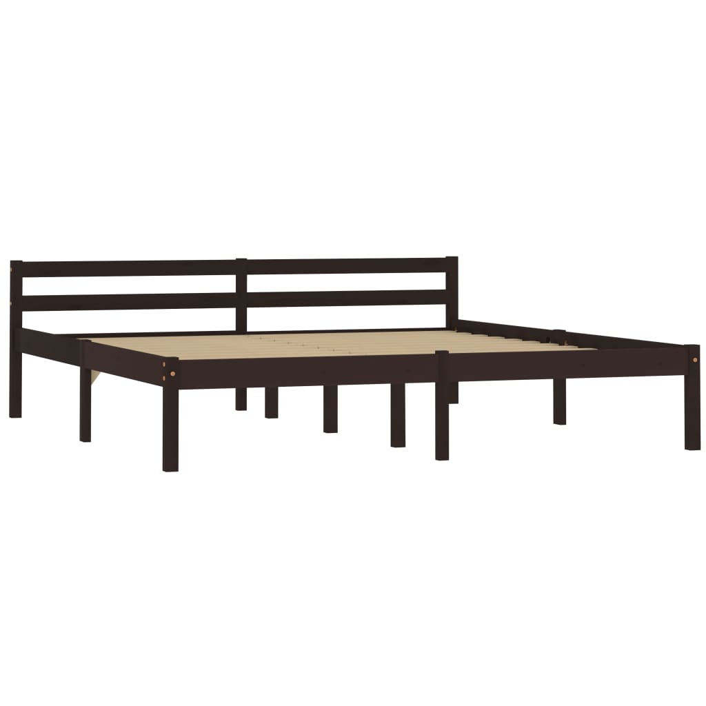 vidaXL Cadre de lit sans matelas marron foncé pin massif 160x200 cm