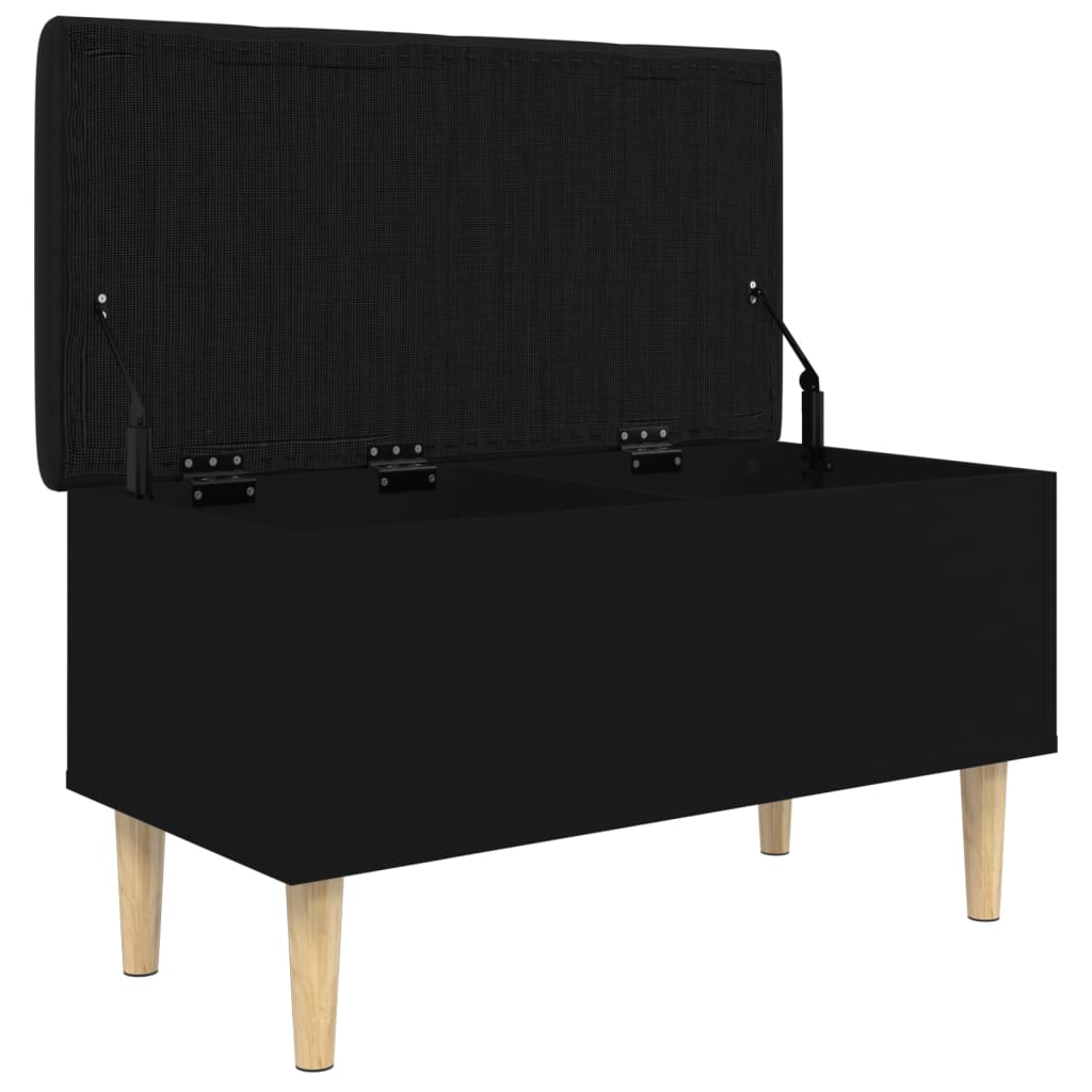 vidaXL Banc de rangement noir 82x42x46 cm bois d'ingénierie