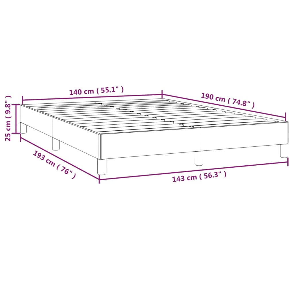 vidaXL Cadre de lit sans matelas bleu 140x190 cm tissu