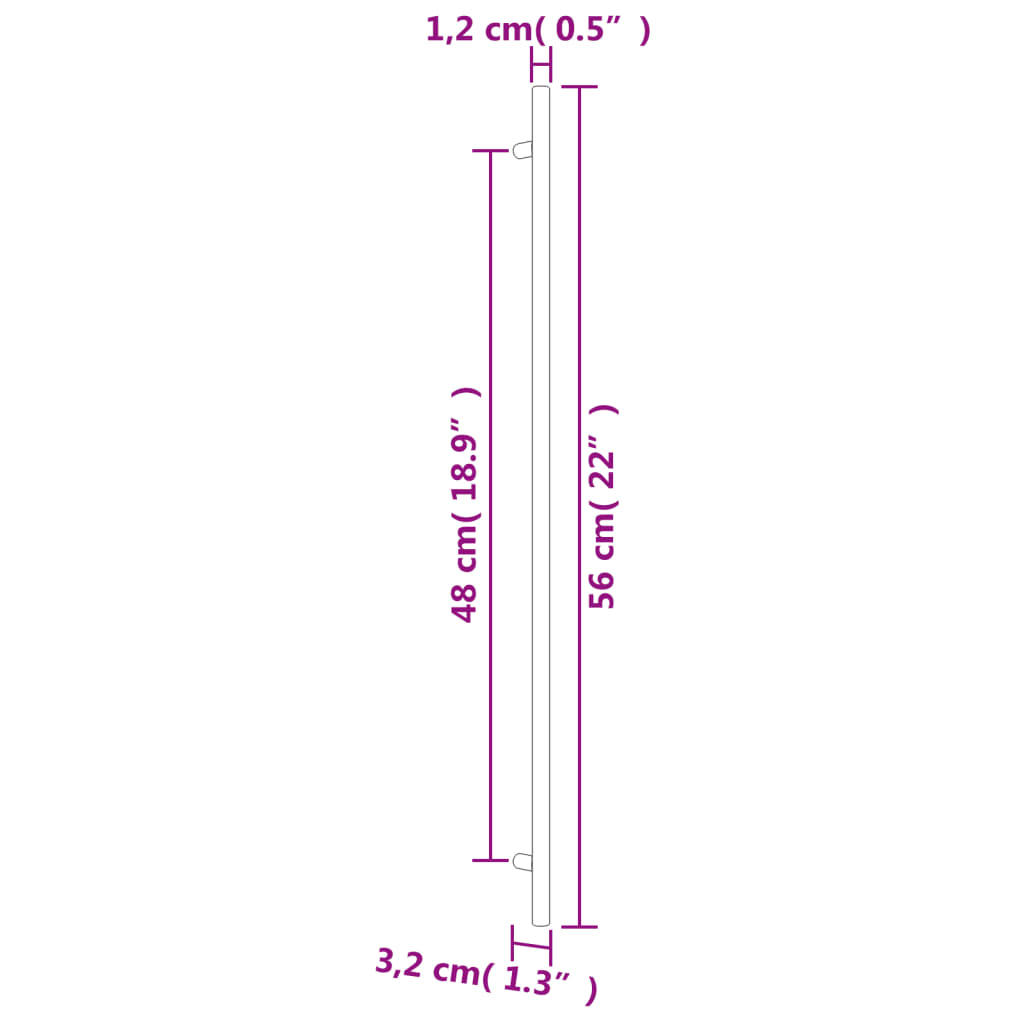 vidaXL Poignées d'armoire 10 pcs bronze 480 mm acier inoxydable