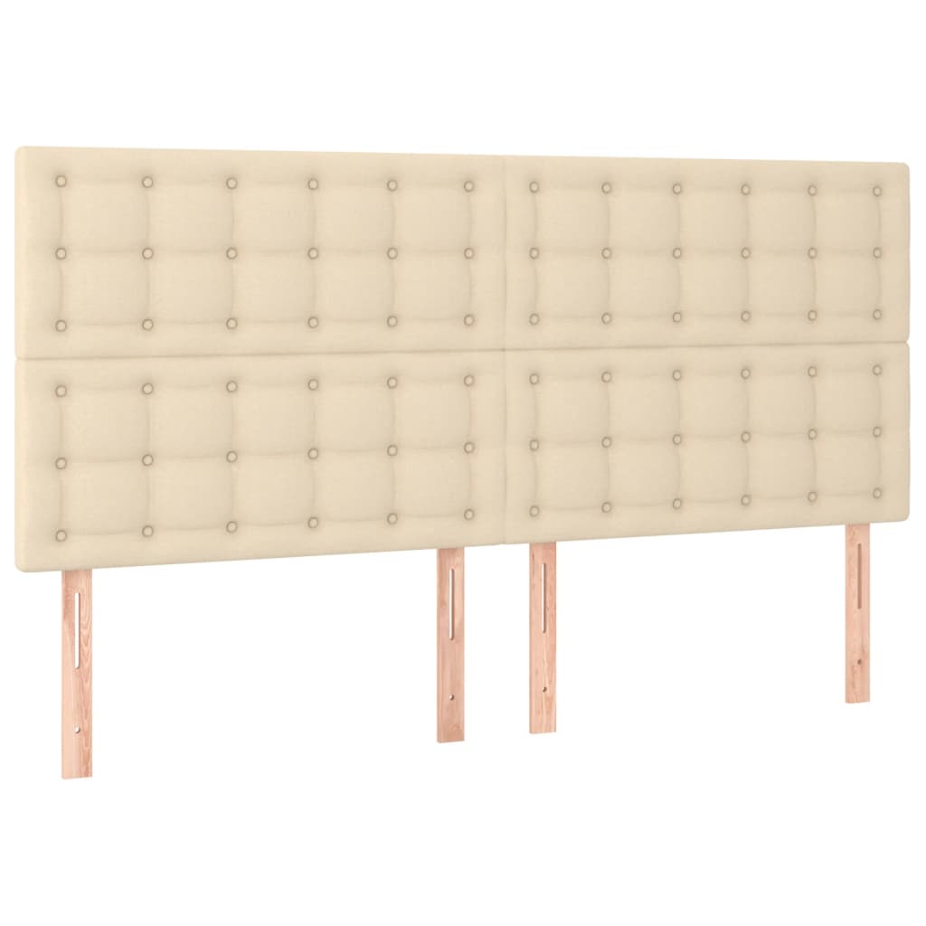 vidaXL Sommier à lattes de lit avec matelas Crème 160x200 cm Tissu