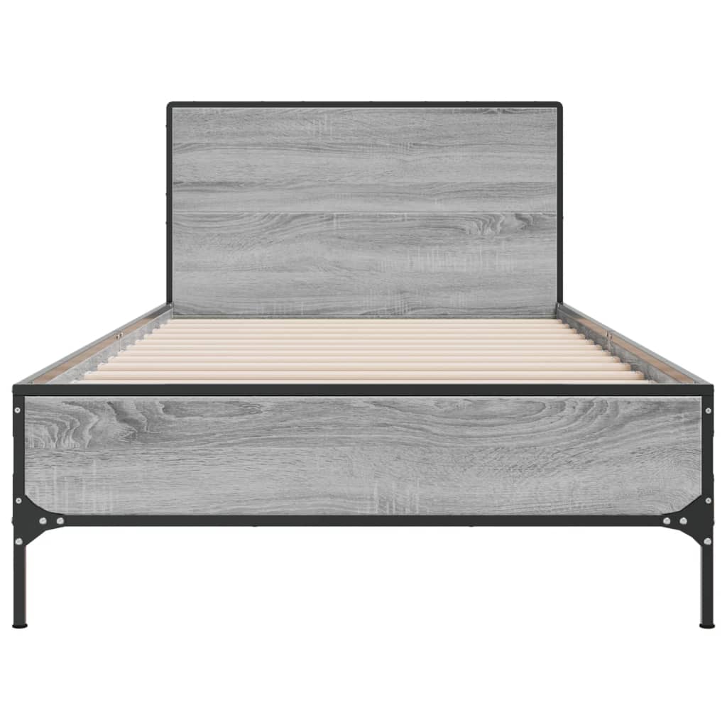 vidaXL Cadre de lit sans matelas sonoma gris 90x190 cm