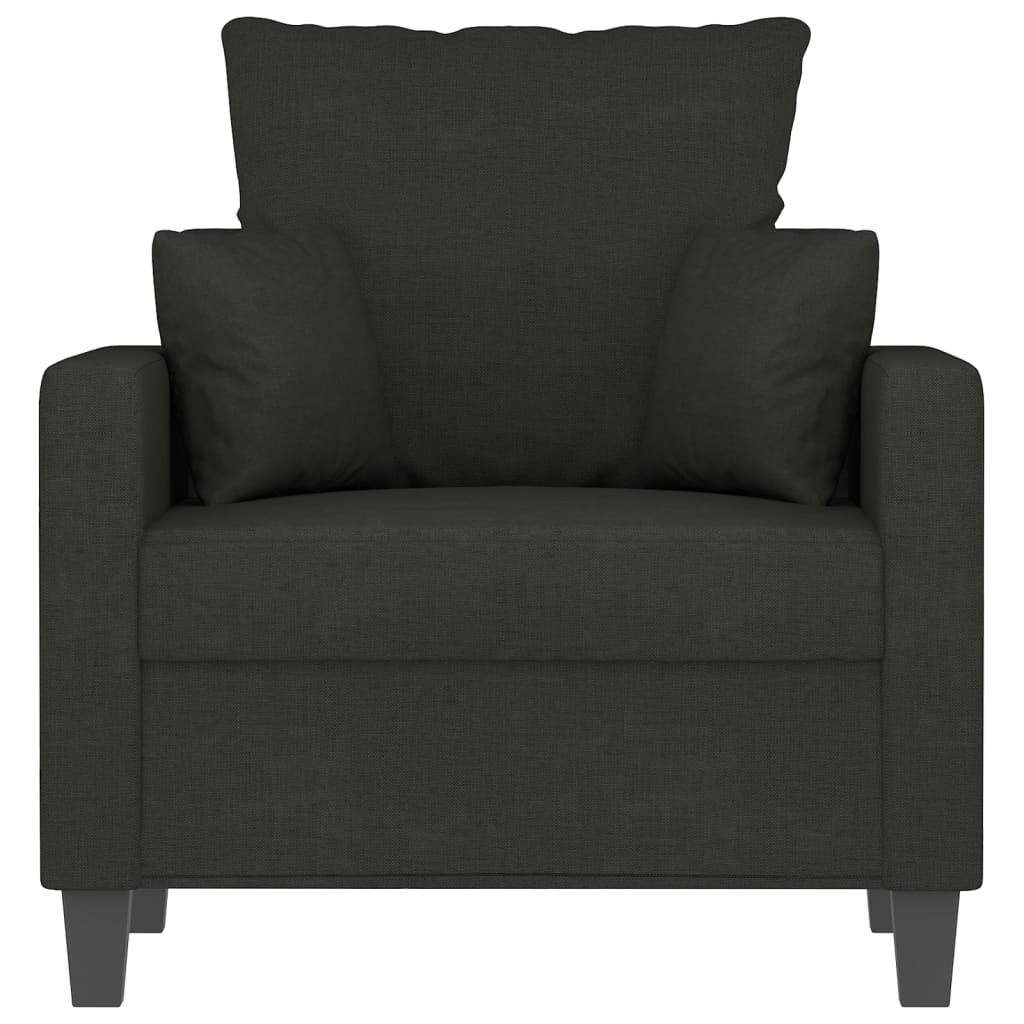 vidaXL Fauteuil Noir 60 cm Tissu