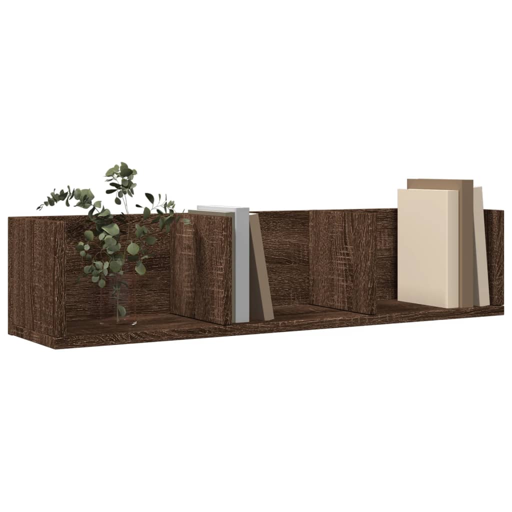 vidaXL Armoires murales 2pcs chêne marron 75x18x16,5cm bois ingénierie