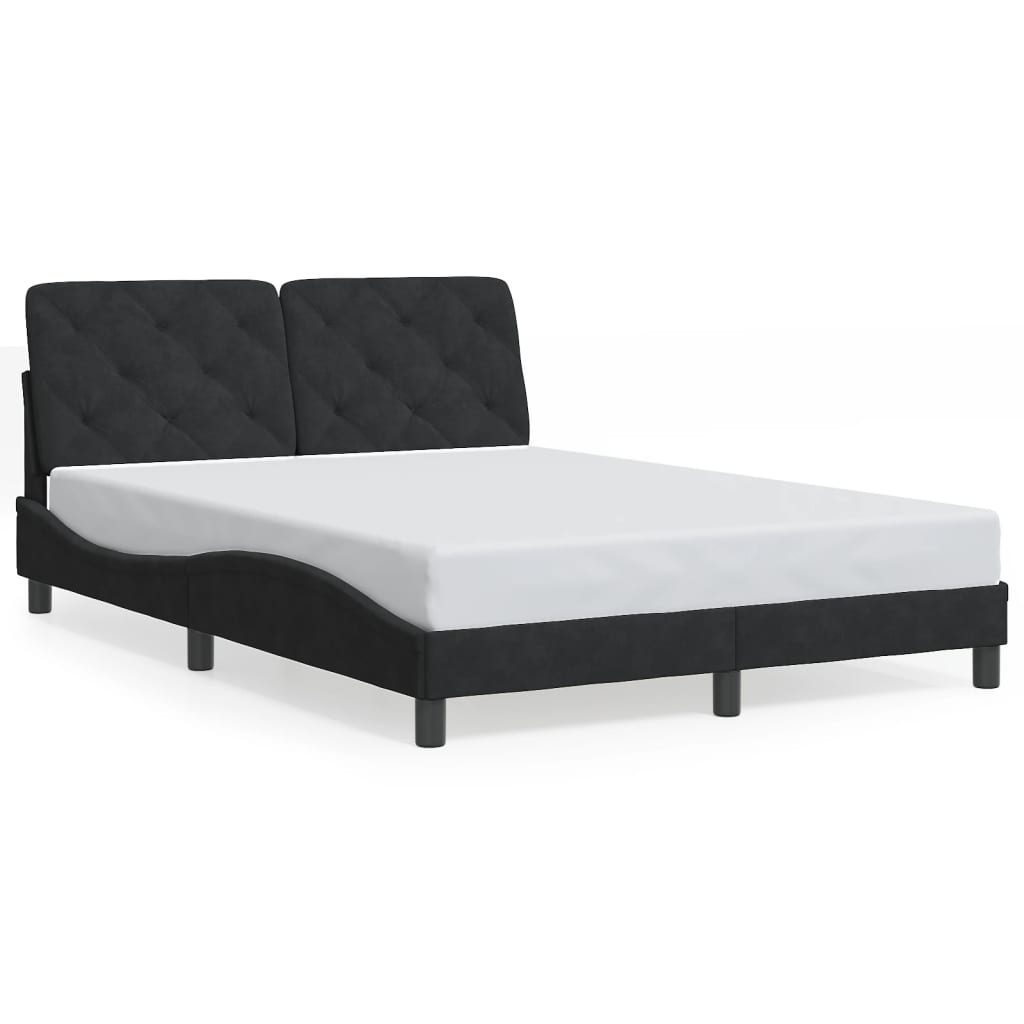 vidaXL Cadre de lit avec LED sans matelas noir 140x190 cm velours