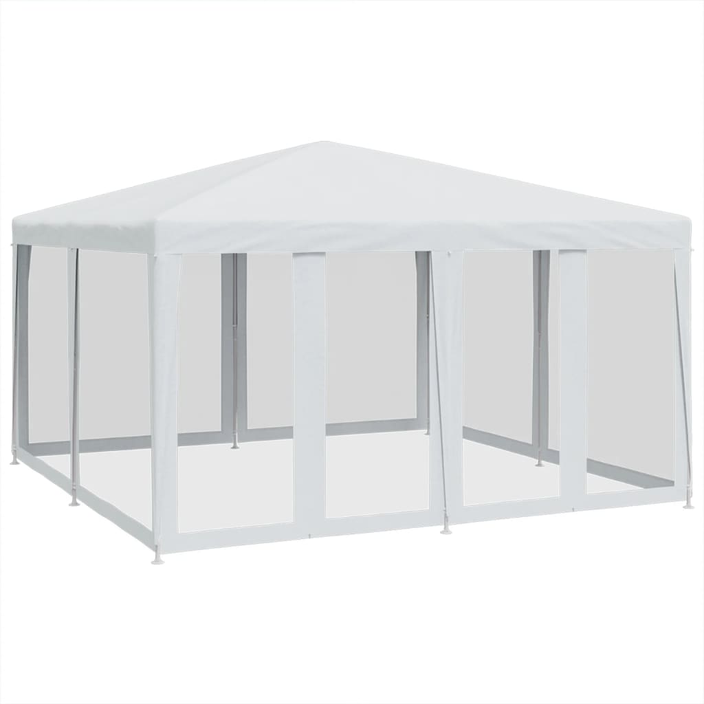 vidaXL Tente de fête avec 8 parois latérales en maille blanc 4x4m PEHD