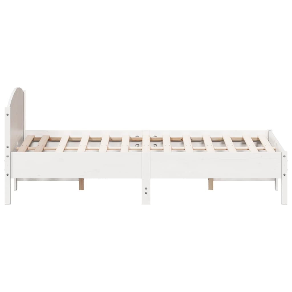 vidaXL Cadre de lit sans matelas blanc 135x190 cm bois de pin massif