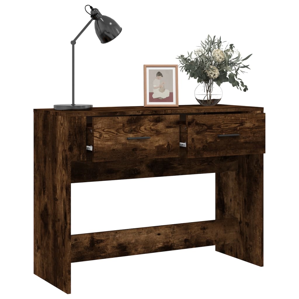 vidaXL Table console Chêne fumé 100x39x75 cm Bois d'ingénierie