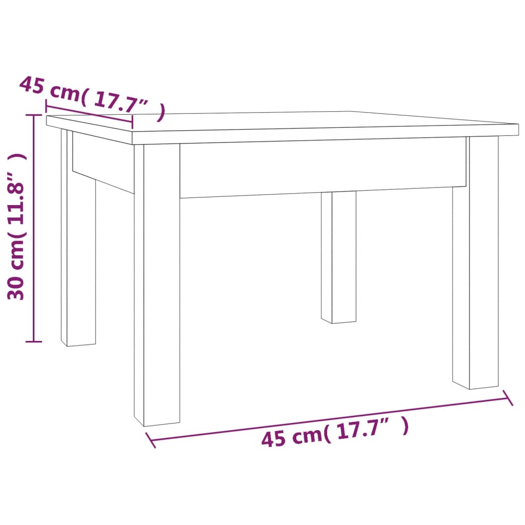 vidaXL Table basse Noir 45x45x30 cm Bois massif de pin