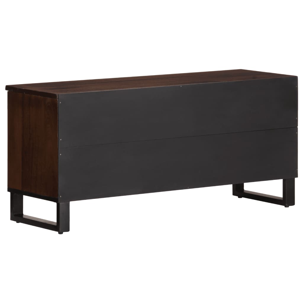 vidaXL Meuble TV marron 100x34x46 cm bois massif manguier