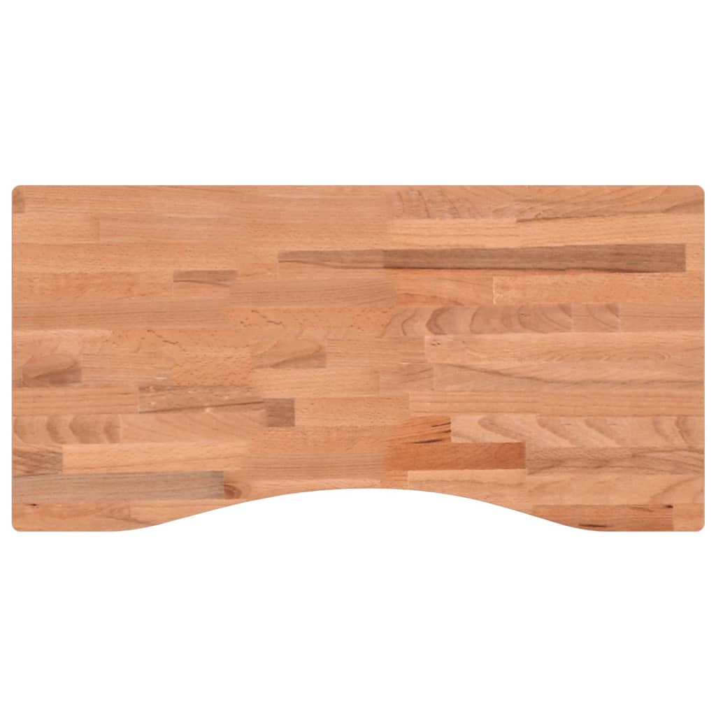 vidaXL Dessus de bureau 80x(36-40)x1,5 cm bois massif de hêtre