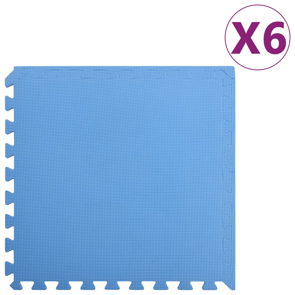 vidaXL Tapis de sol 6 pcs 2,16 ㎡ EVA Mousse Bleu