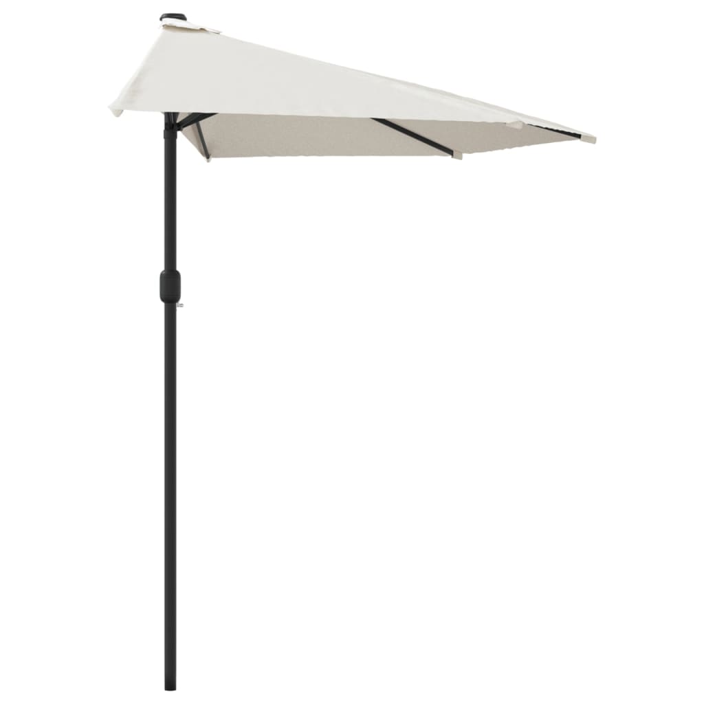 vidaXL Parasol de balcon avec mât en aluminium Sable 270x144 cm Demi