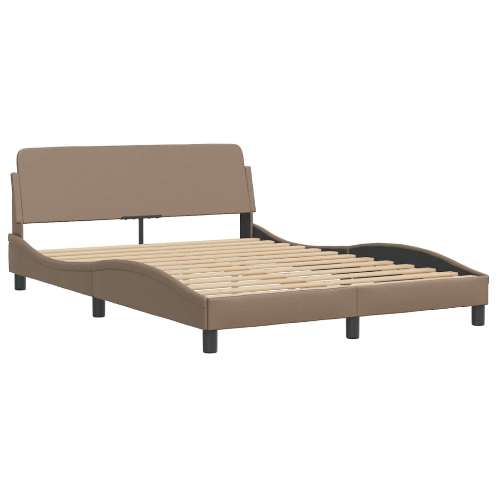 vidaXL Lit avec matelas cappuccino 120x200 cm similicuir