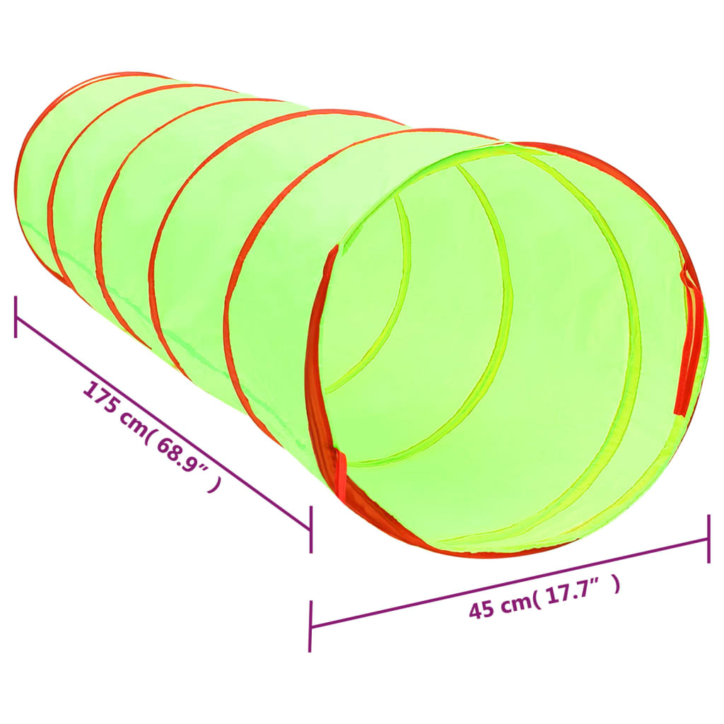 vidaXL Tunnel de jeu pour enfants avec 250 balles Vert 175cm Polyester