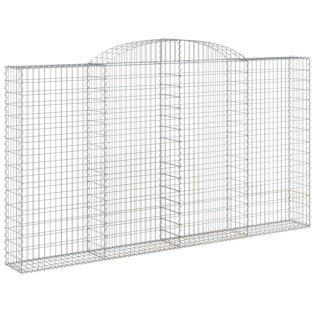 vidaXL Paniers à gabions arqués 2 pcs 300x30x160/180 cm fer galvanisé