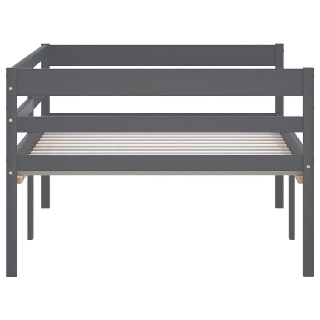 vidaXL Cadre de lit sans matelas gris foncé bois pin massif 90x200cm