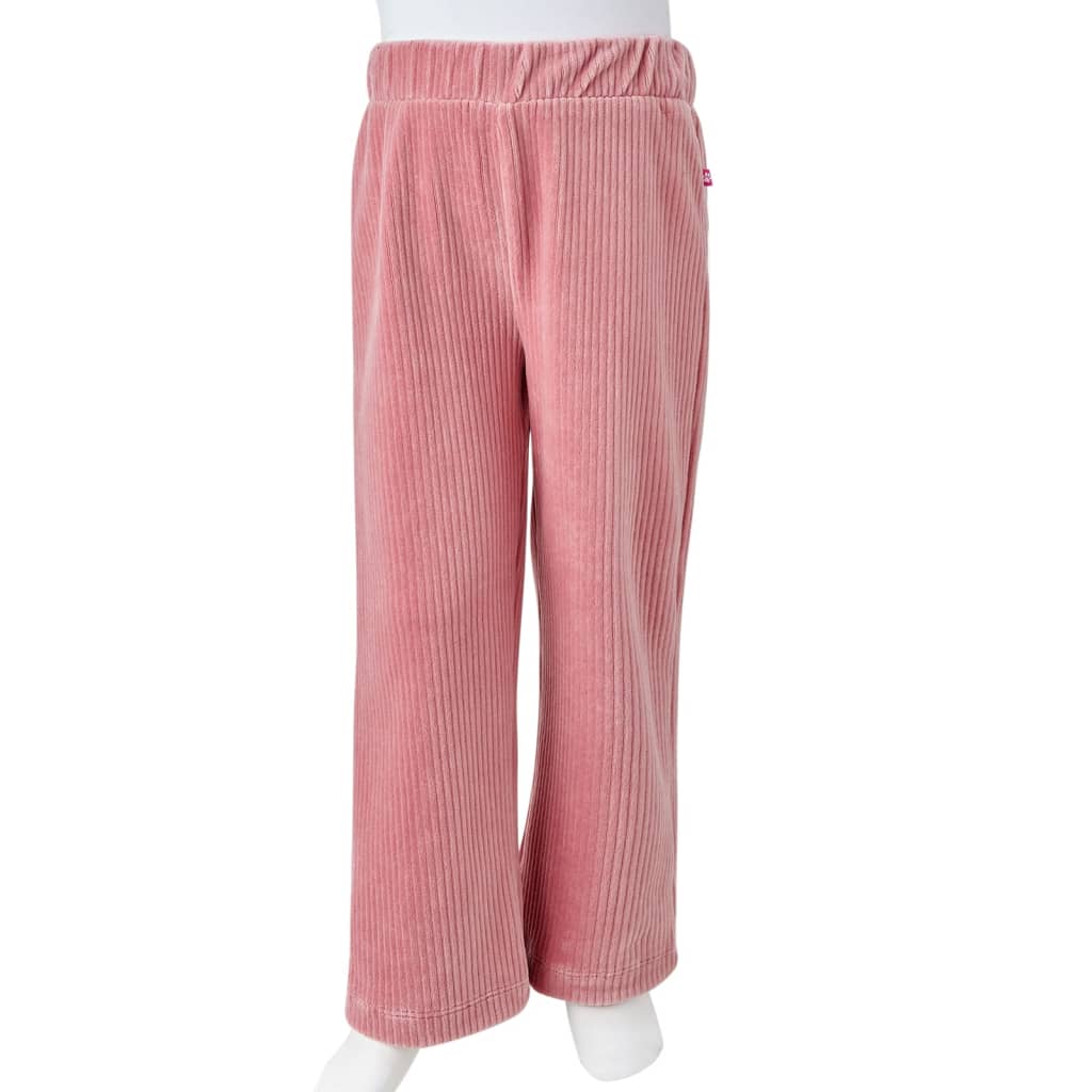 Pantalons pour enfants velours côtelé rose clair 140