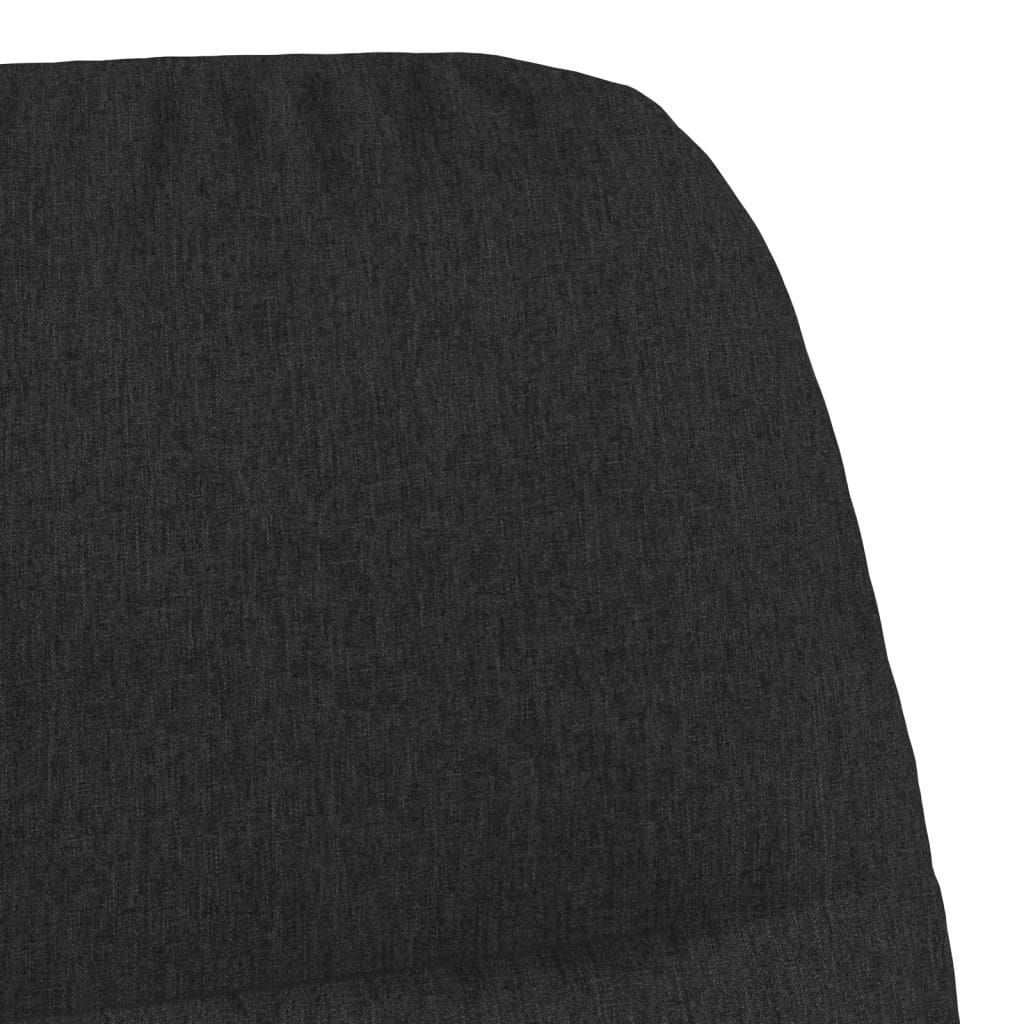 vidaXL Chaise de relaxation avec tabouret Noir Tissu