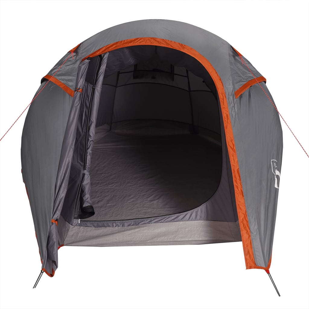 vidaXL Tente de camping tunnel 2 personnes gris et orange imperméable