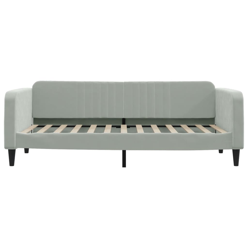 vidaXL Lit de jour avec matelas gris clair 90x200 cm velours