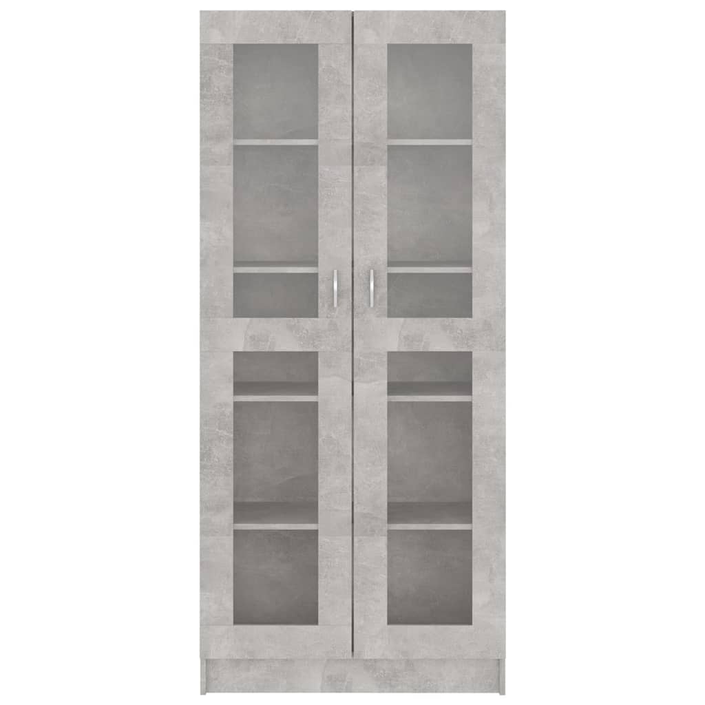 vidaXL Armoire à vitrine Gris béton 82,5x30,5x185,5 cm Bois ingénierie