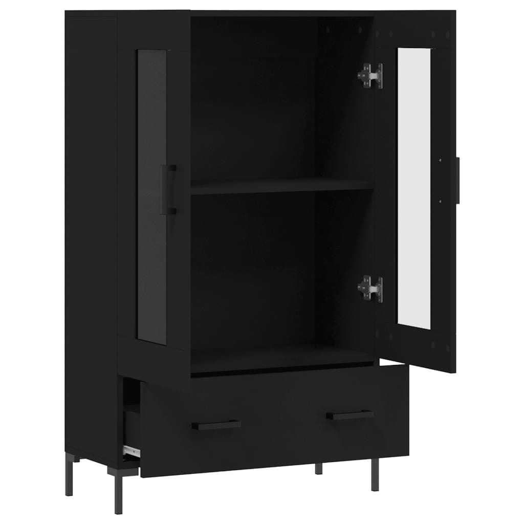 vidaXL Buffet haut noir 69,5x31x115 cm bois d'ingénierie