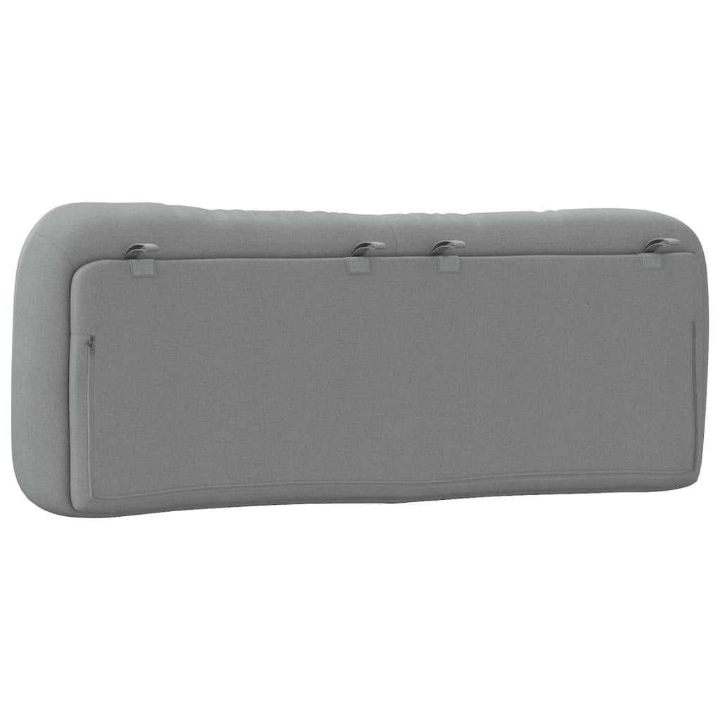 vidaXL Coussin de tête de lit gris clair 140 cm tissu