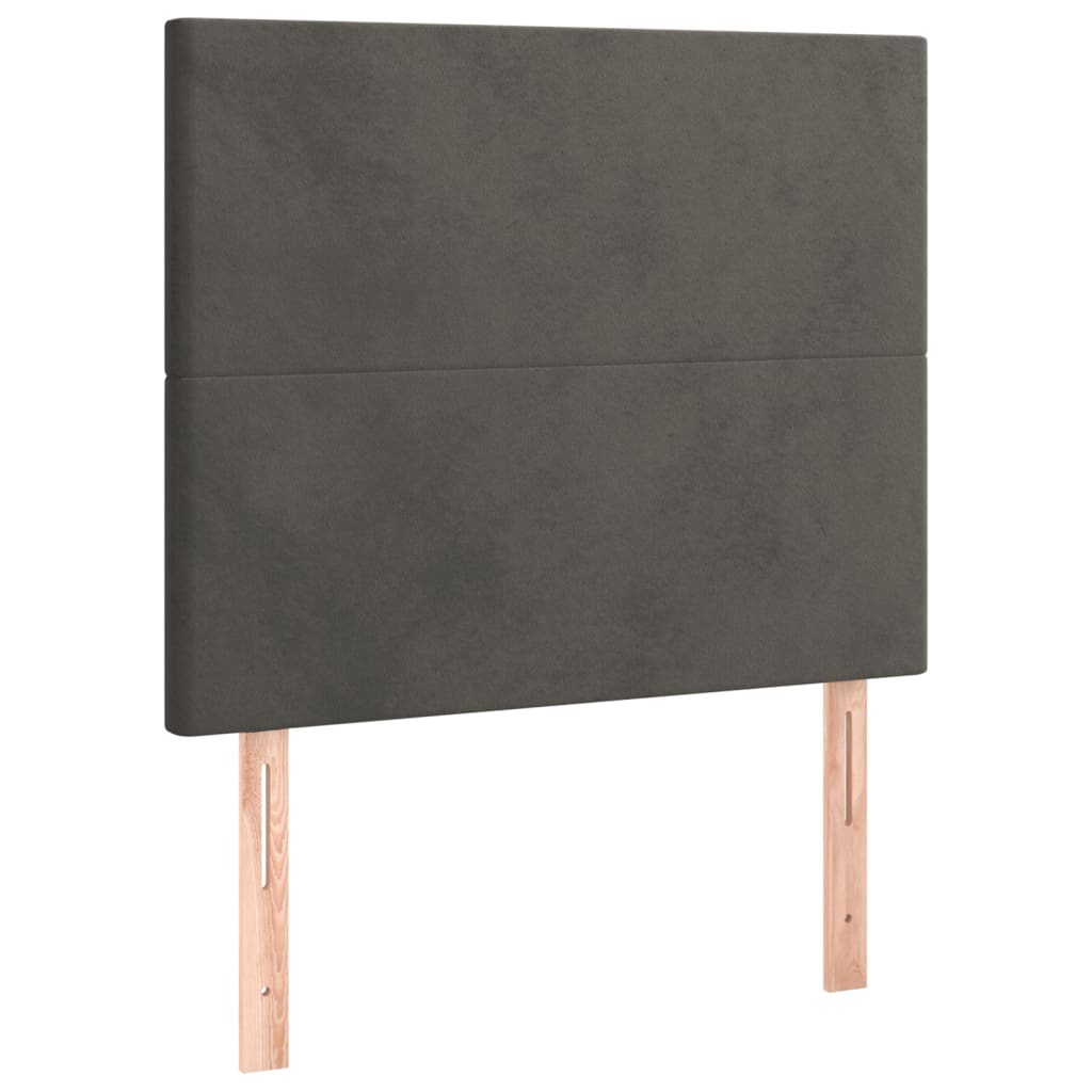 vidaXL Tête de lit à LED Gris foncé 100x5x118/128 cm Velours