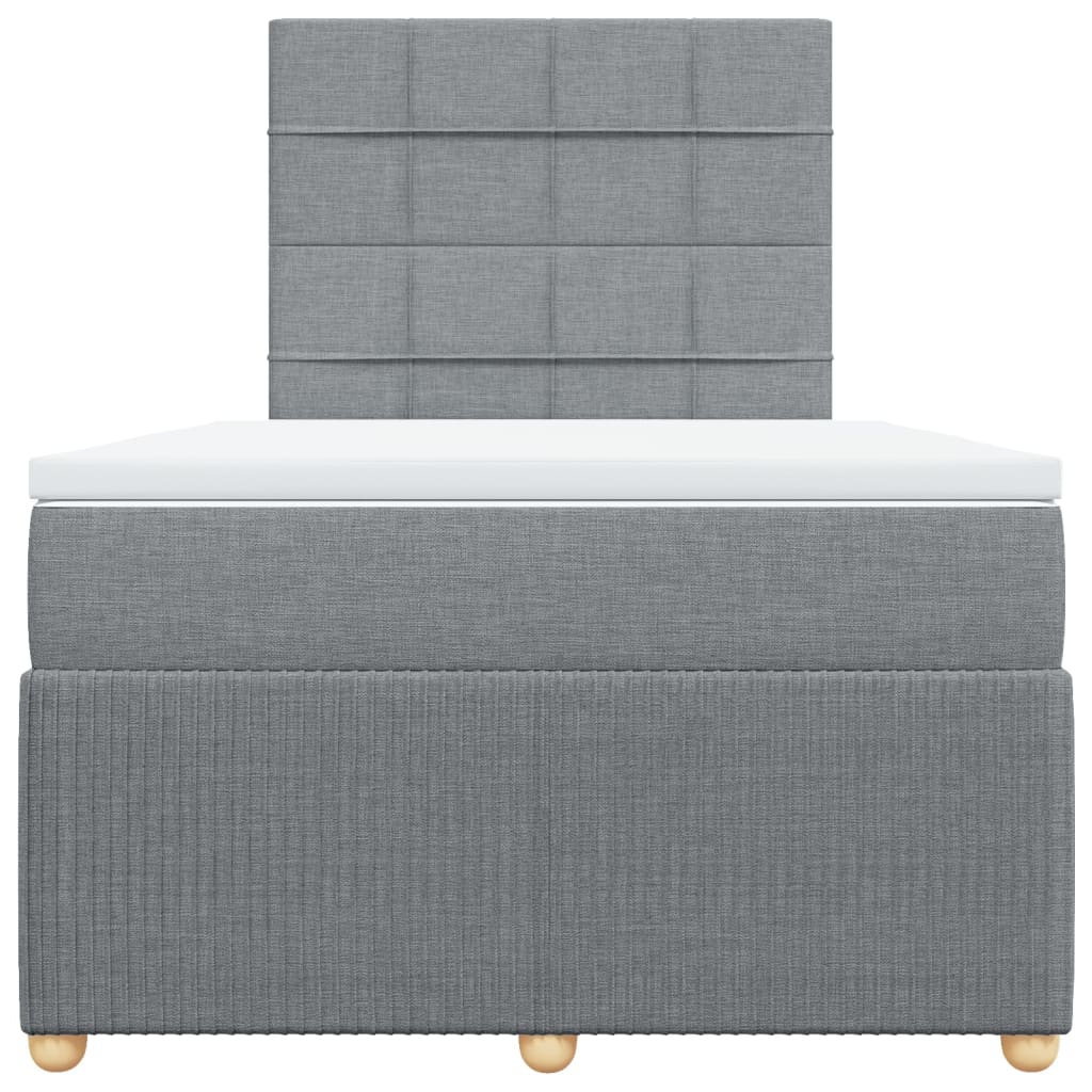 vidaXL Sommier à lattes de lit et matelas gris clair 120x190 cm tissu