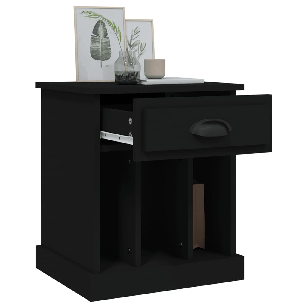 vidaXL Tables de chevet 2 pcs noir 43x36x50 cm