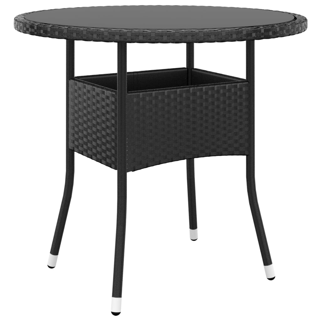 vidaXL Ensemble de bistro de jardin 3 pcs Résine tressée Noir