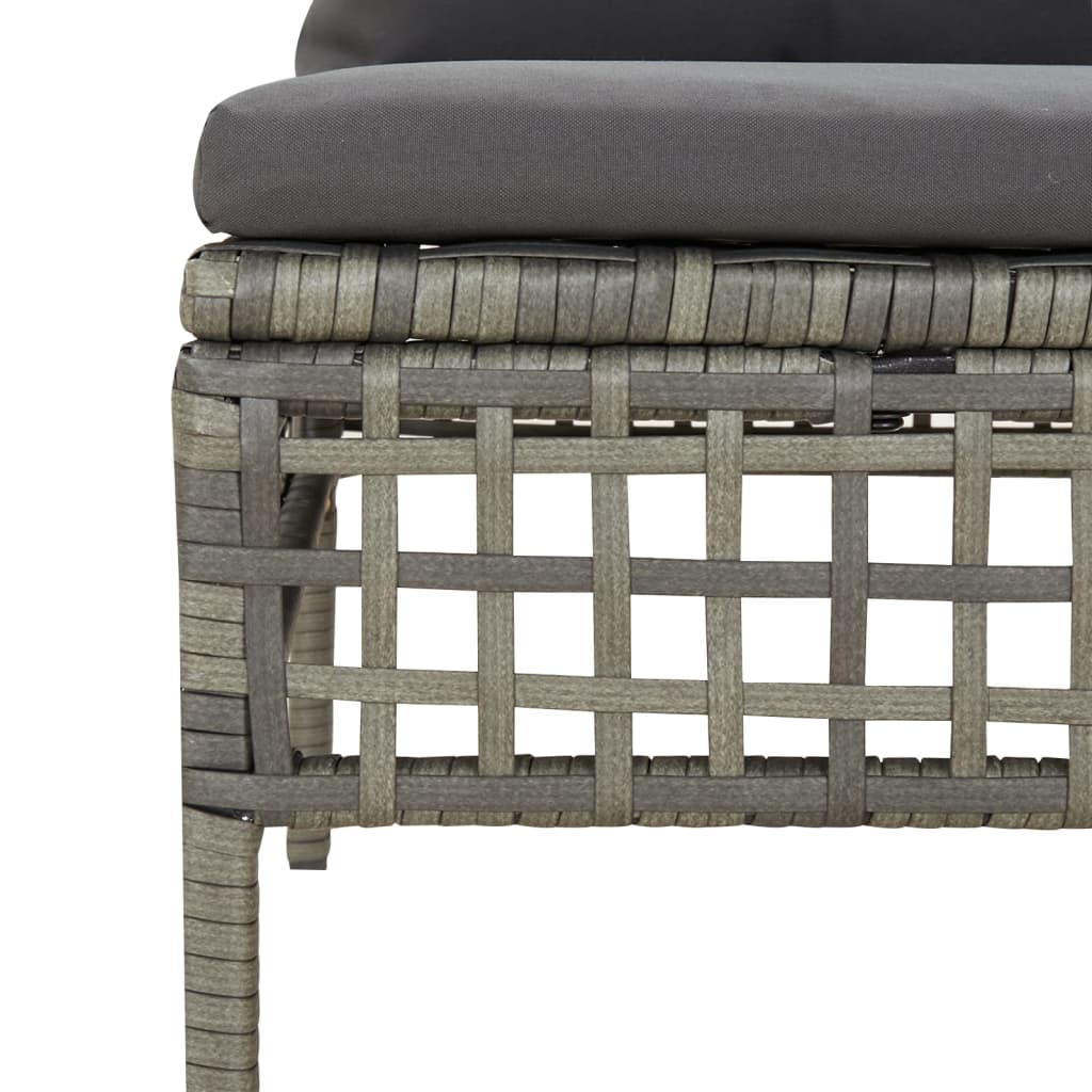 vidaXL Salon de jardin 8 pcs avec coussins Gris Résine tressée