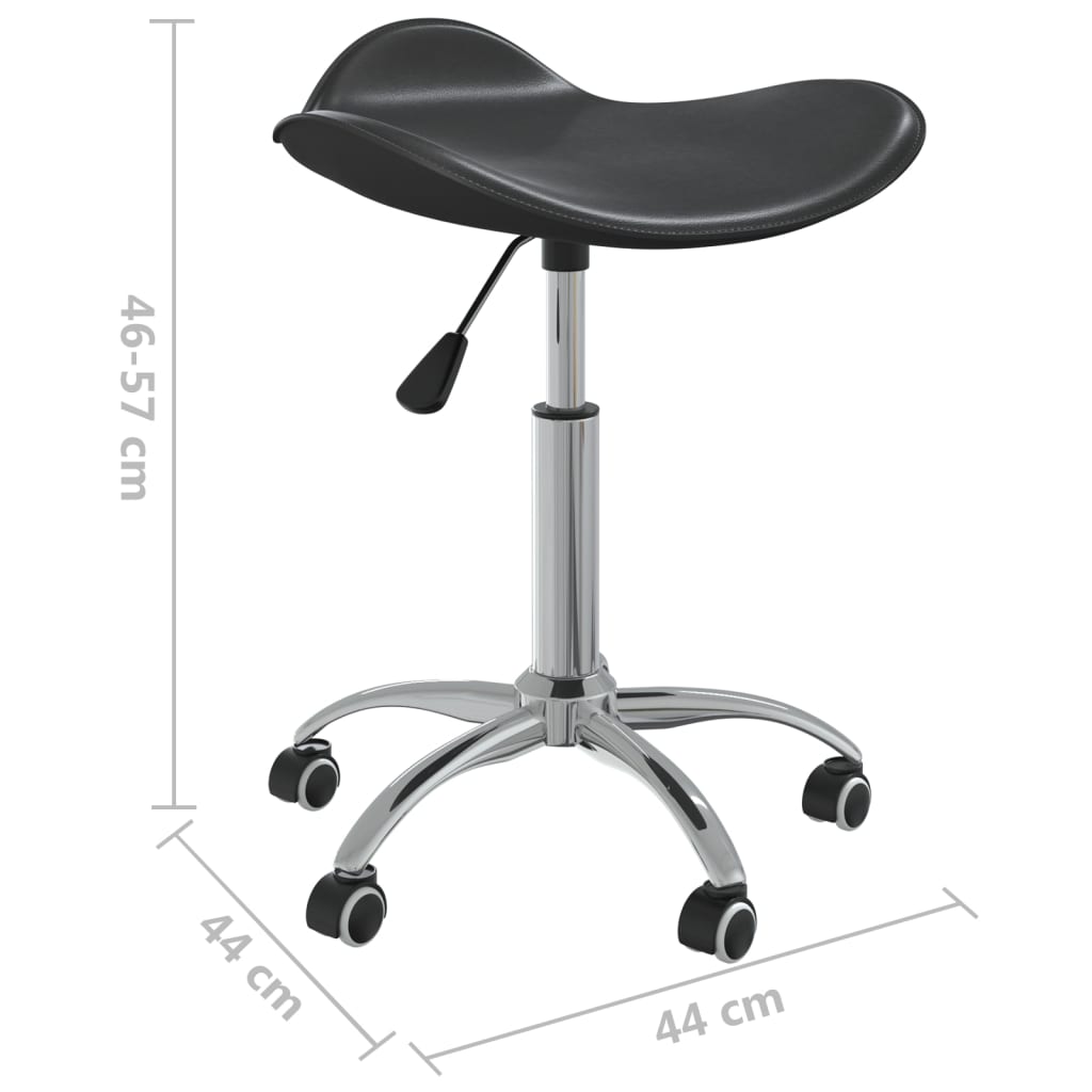 vidaXL Chaise pivotante à manger Noir Similicuir