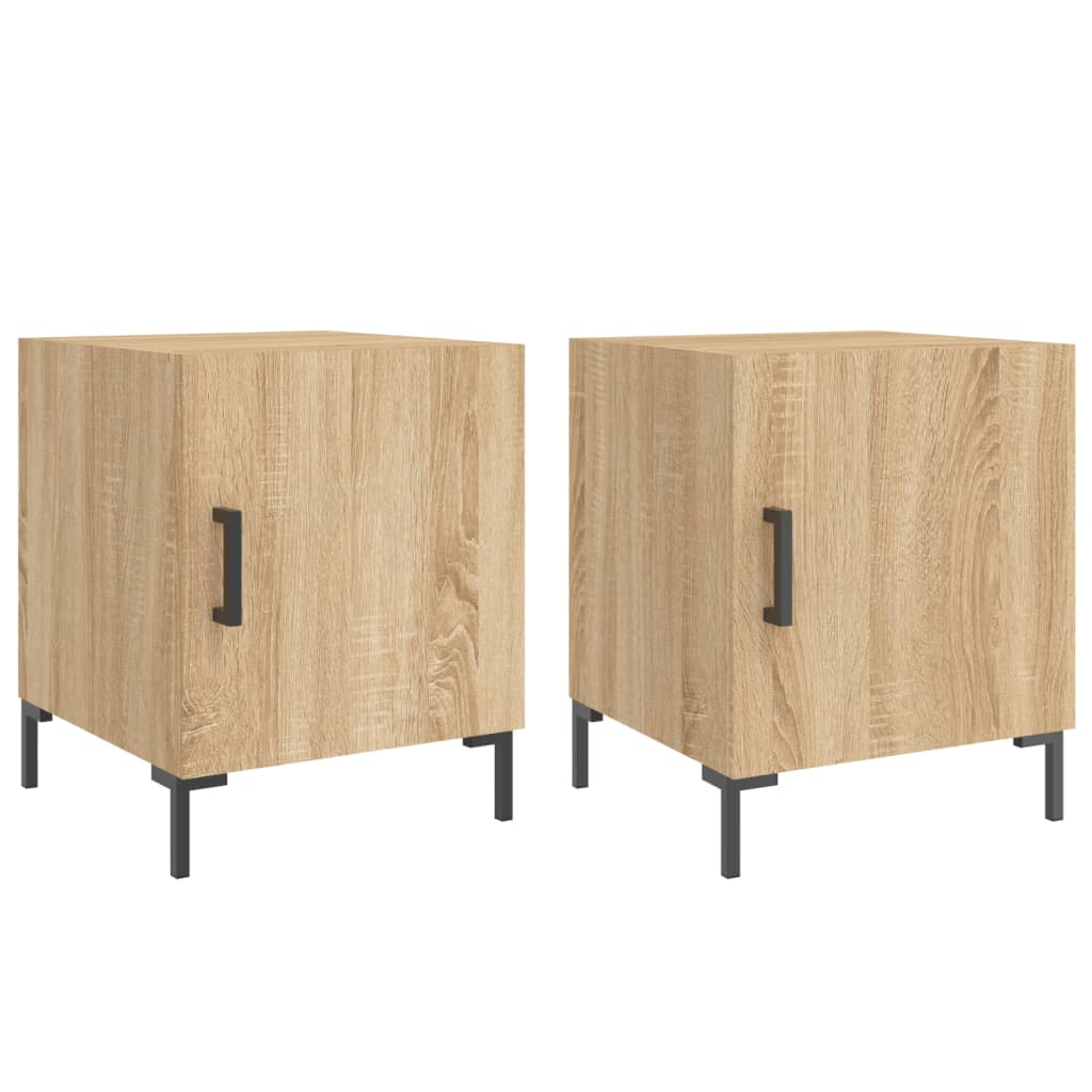 vidaXL Tables de chevet 2 pcs chêne sonoma 40x40x50 cm bois ingénierie