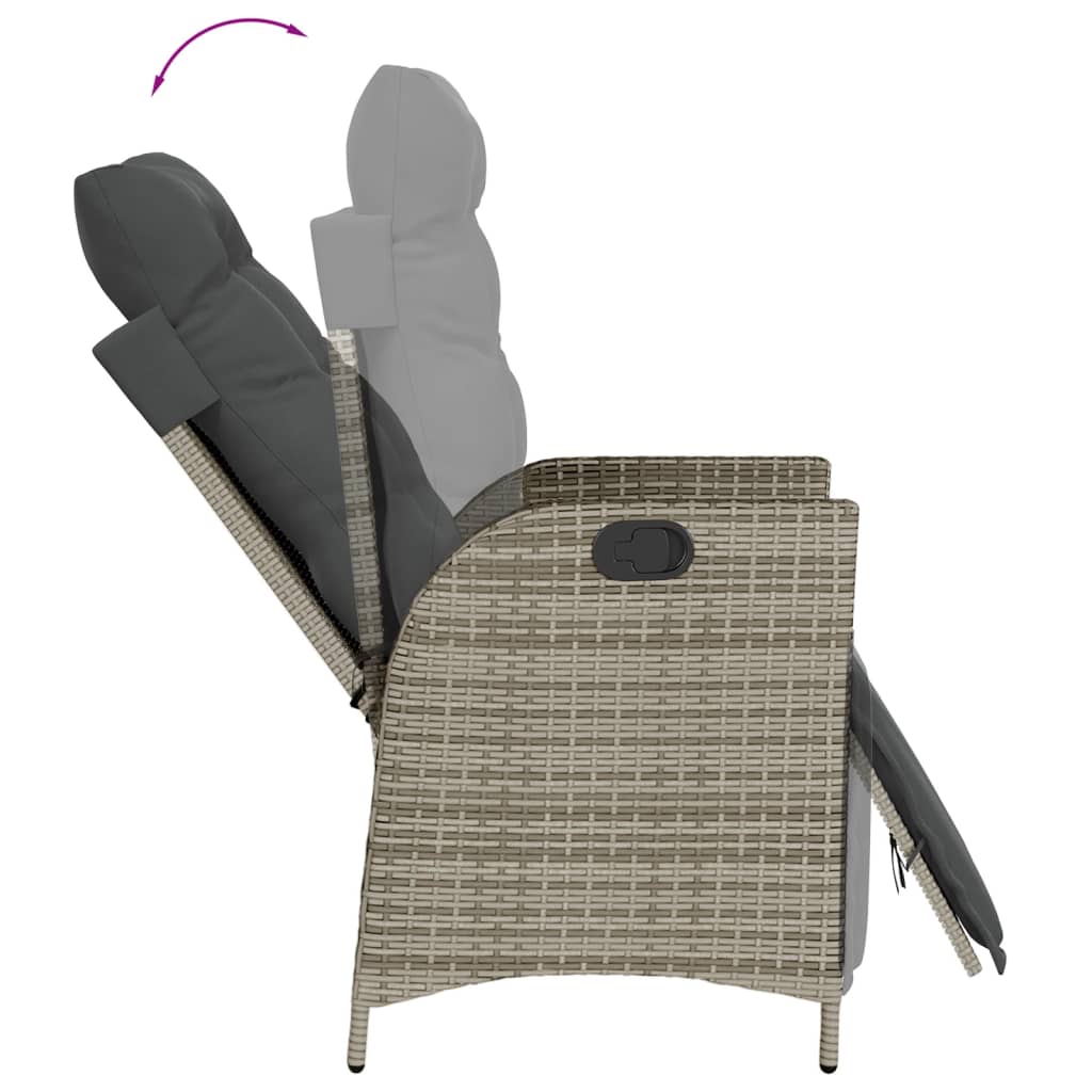 vidaXL Ensemble à manger de jardin 9 pcs coussins gris résine tressée