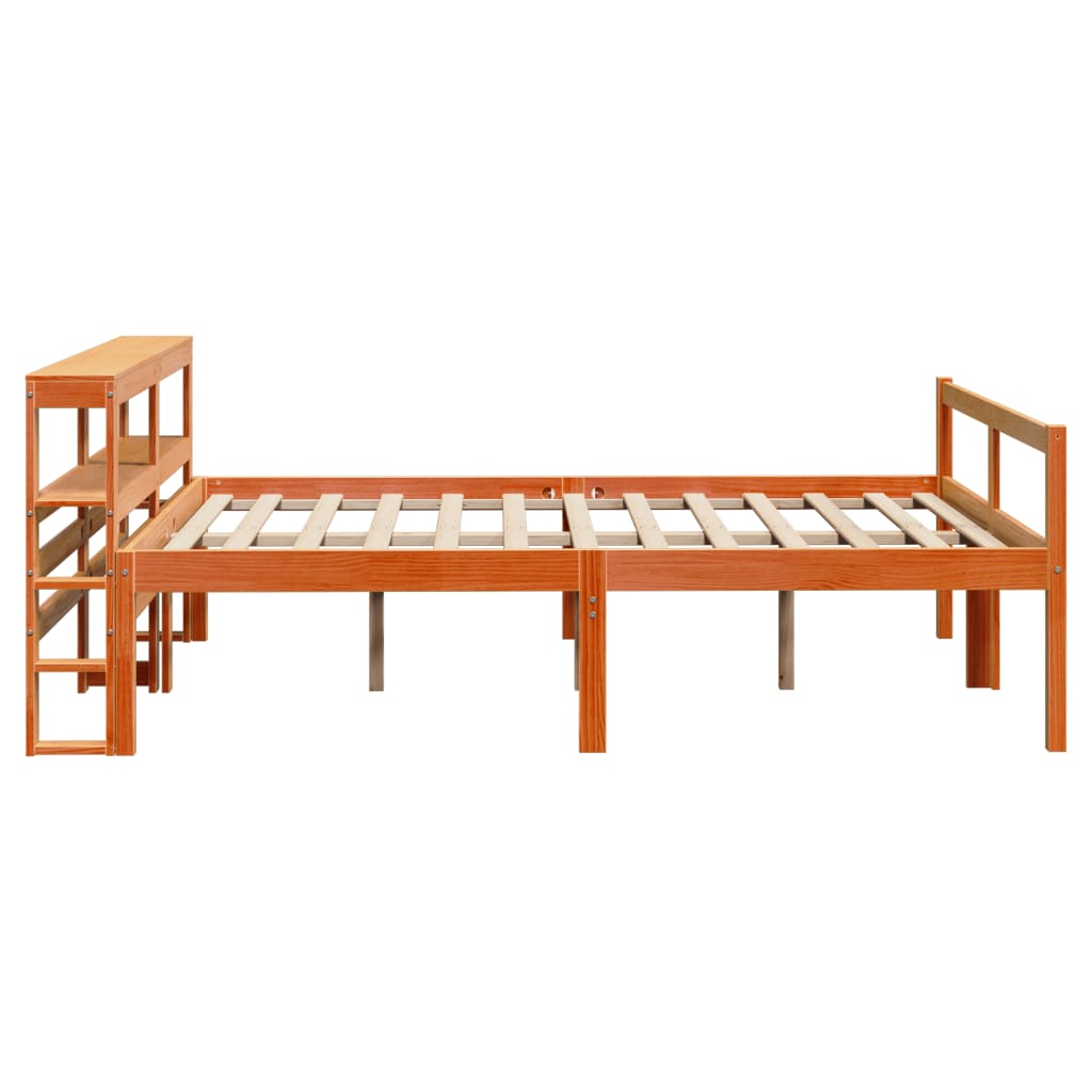 vidaXL Cadre de lit et tête de lit sans matelas cire marron 160x200 cm