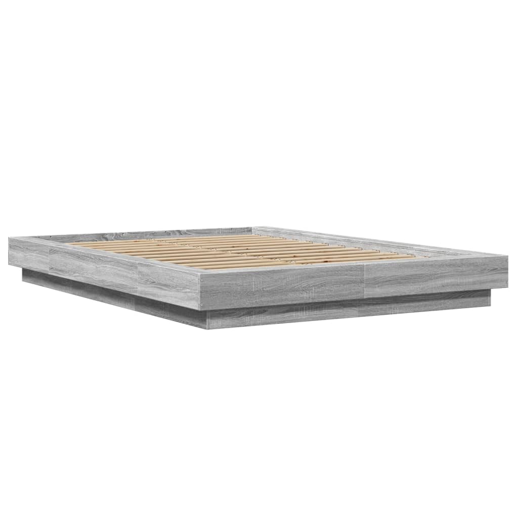 vidaXL Cadre de lit sans matelas sonoma gris 140x190 cm