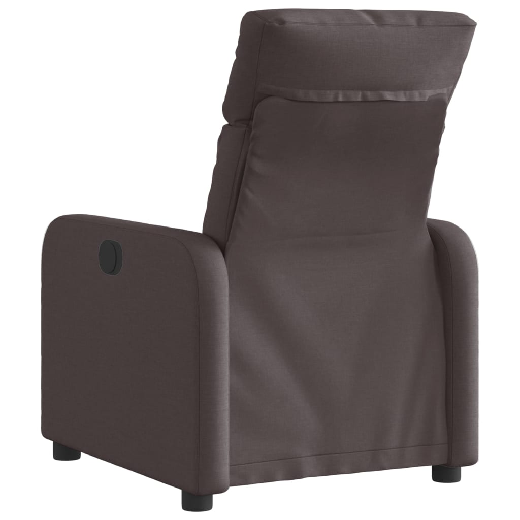 vidaXL Fauteuil inclinable électrique Marron foncé Tissu