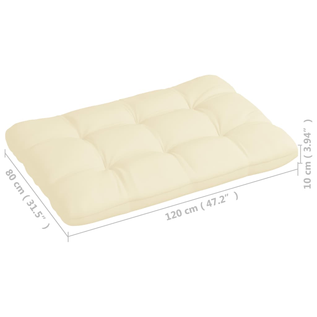 vidaXL Coussins de canapé palette lot de 7 Crème