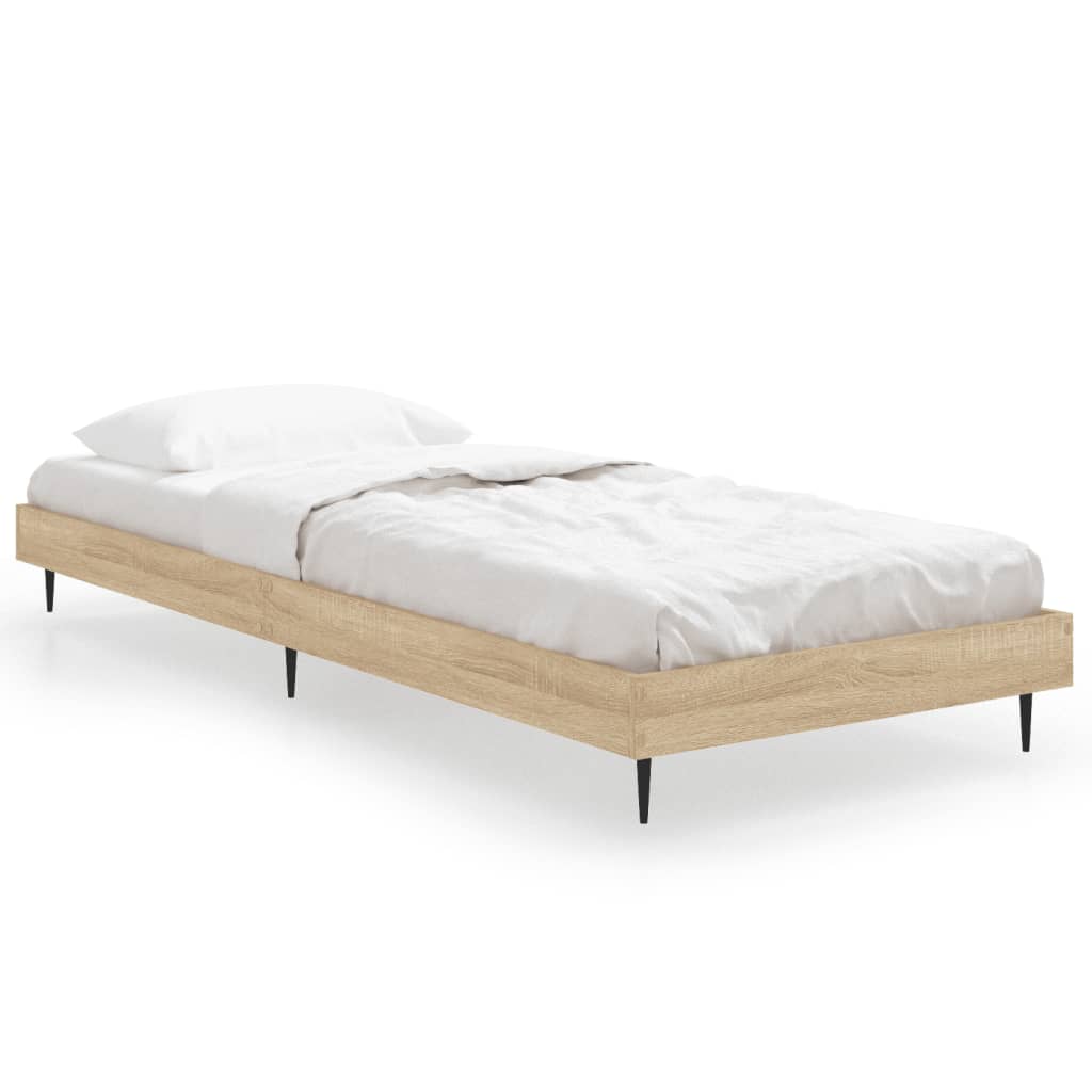 vidaXL Cadre de lit chêne sonoma 75x190 cm bois d'ingénierie