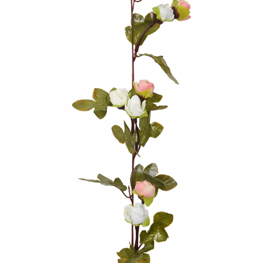 vidaXL Guirlandes de fleurs de Noël 6 pcs champagne 215 cm