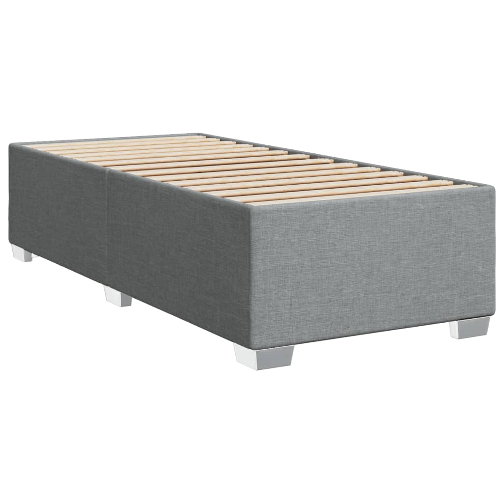 vidaXL Sommier à lattes de lit avec matelas Gris clair 90x200 cm Tissu