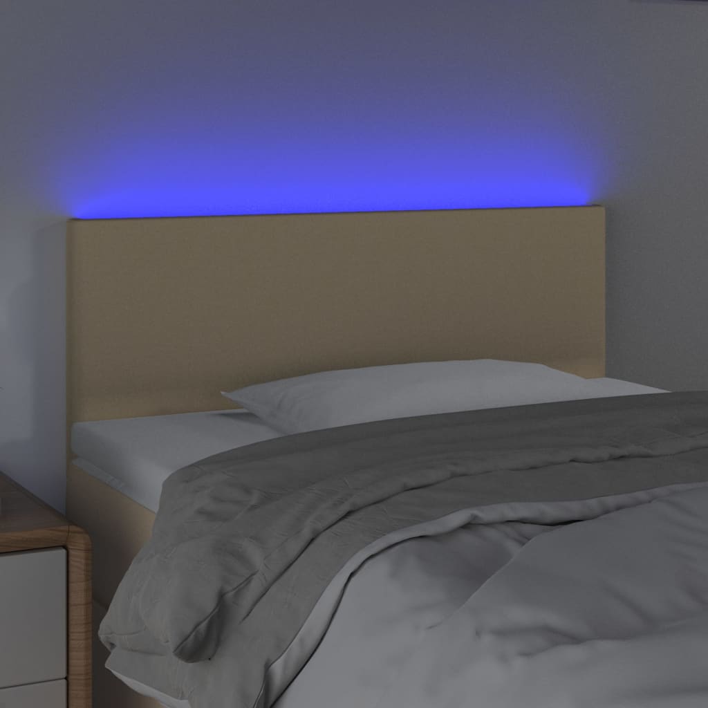 vidaXL Tête de lit à LED Crème 100x5x78/88 cm Tissu