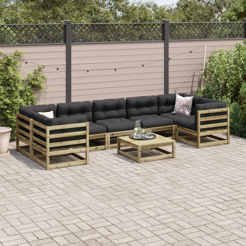 vidaXL Salon de jardin 8 pcs bois de pin imprégné