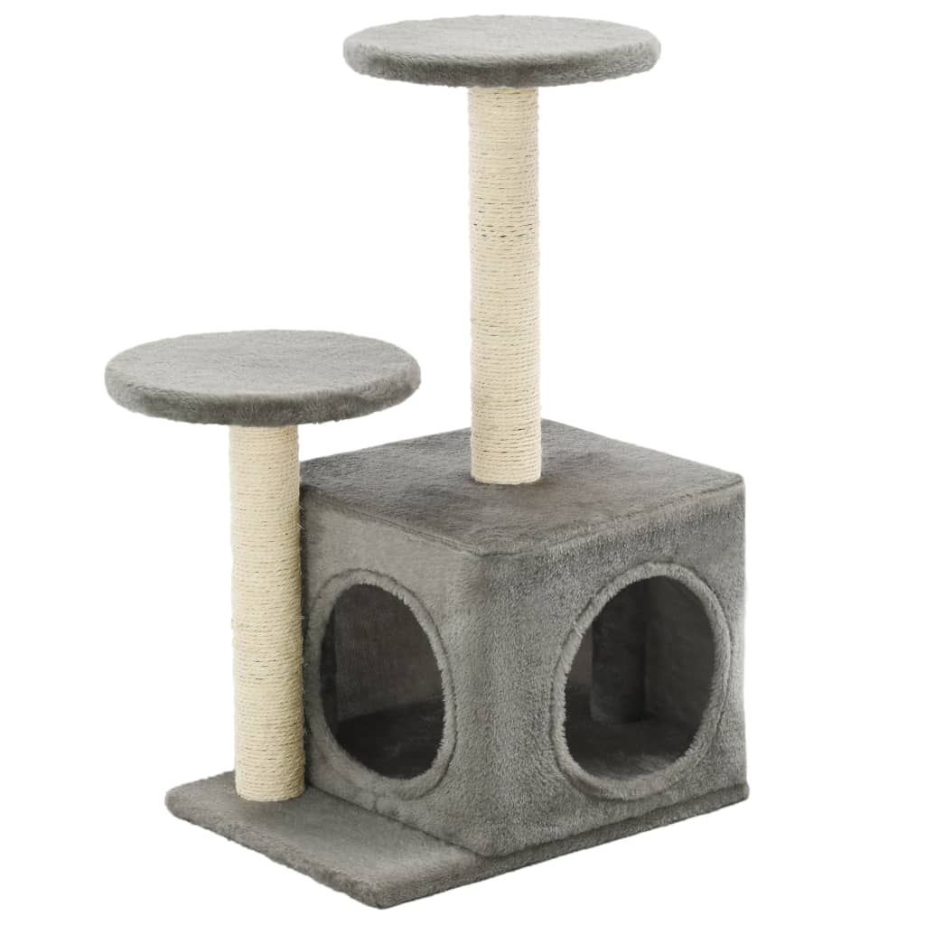 vidaXL Arbre à chat avec griffoirs en sisal 60 cm Gris