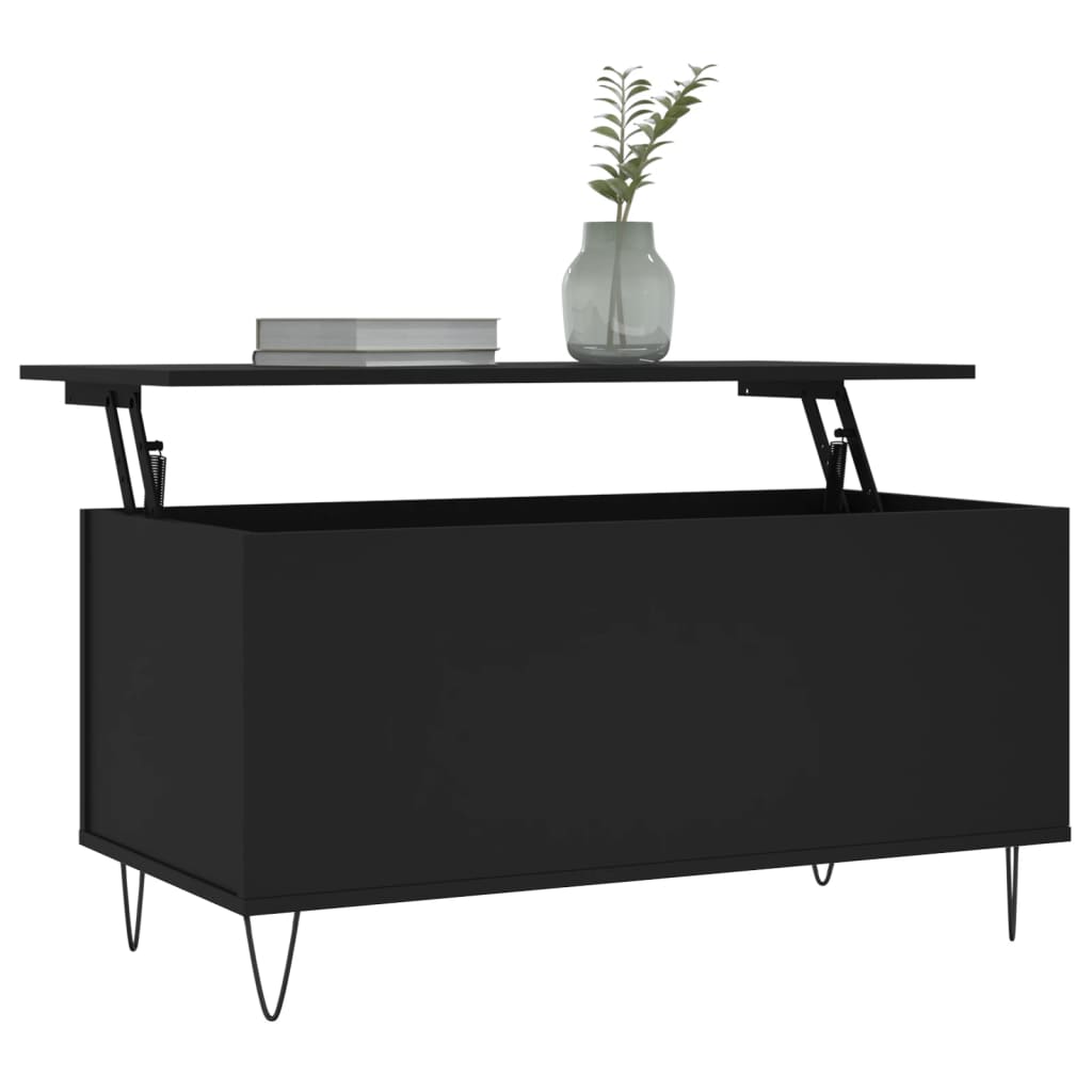 vidaXL Table basse Noir 90x44,5x45 cm Bois d'ingénierie