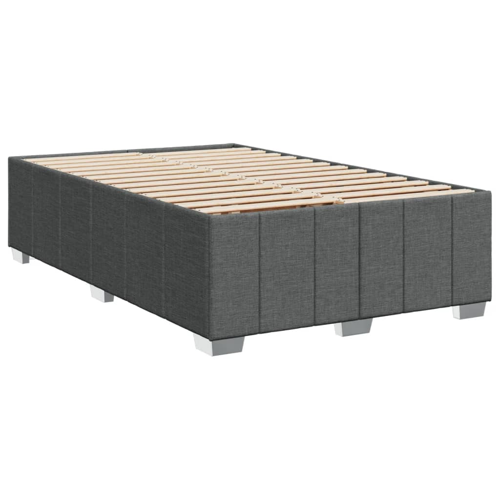 vidaXL Sommier à lattes de lit avec matelas gris foncé 120x190cm tissu