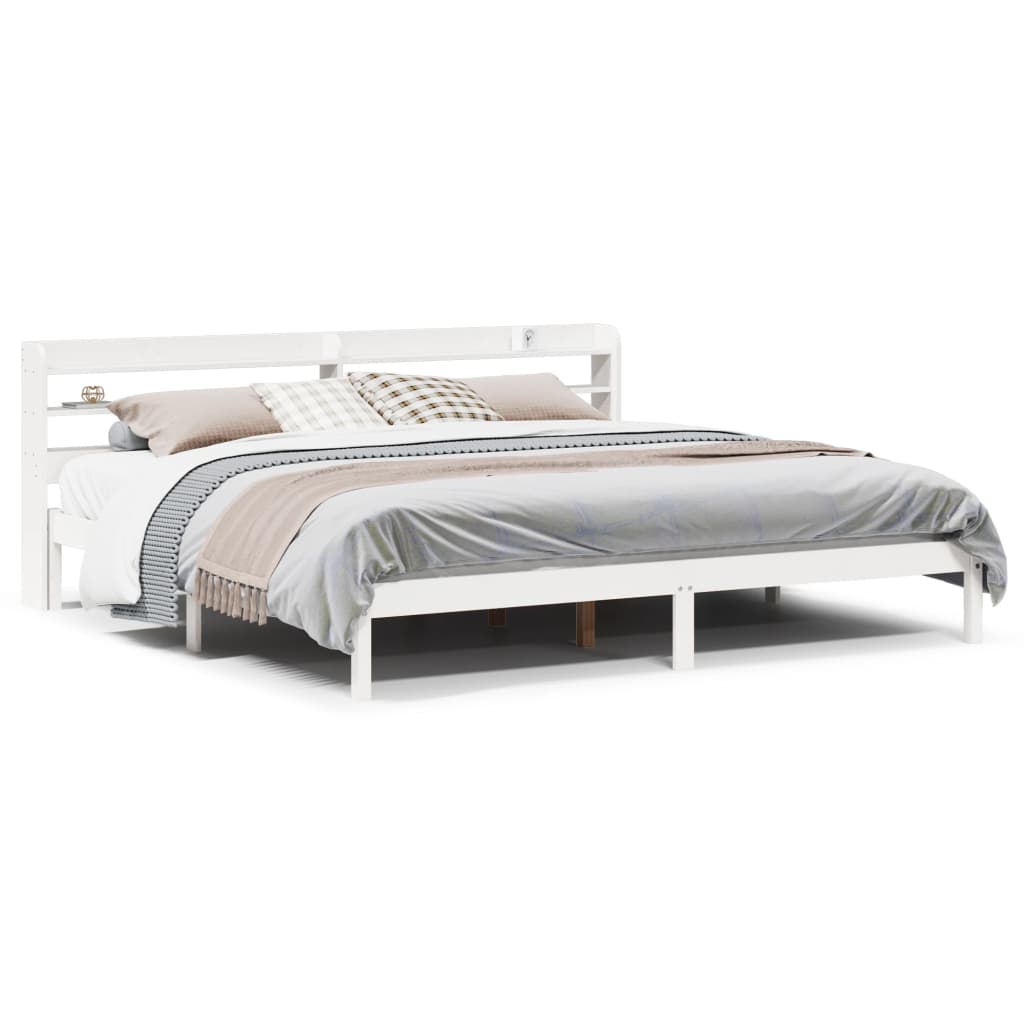 vidaXL Cadre de lit sans matelas blanc 180x200 cm bois massif de pin